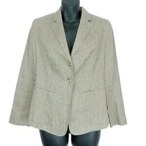 Vince Blazer Beige Linen Cotton Classic Two Button Size 4
